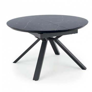 Фото10.Розкладний стіл VERTIGO 130 (180) x130 Halmar чорний мармур